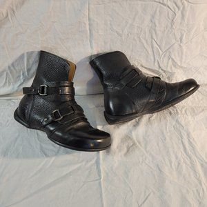 Fluevog Peacemaker Ethel Strapped Leather Ankle Boots